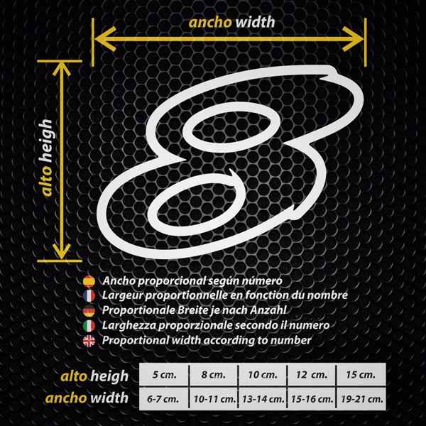 Autocollants: Numéros speed border