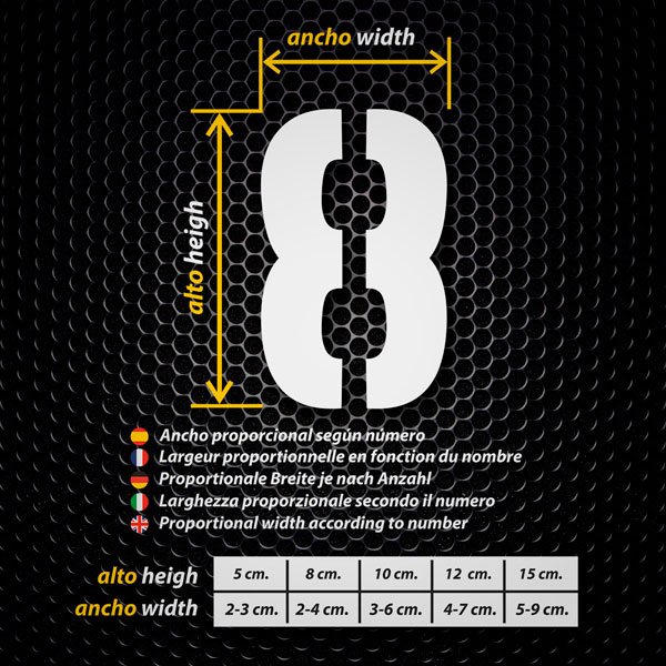 Autocollants: Numéros stencil NJL