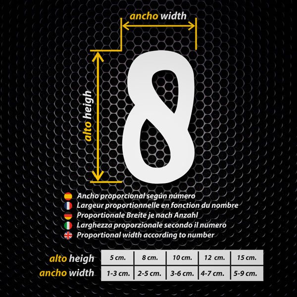 Autocollants: Num&eacute;ros Cherish en Gran Format
