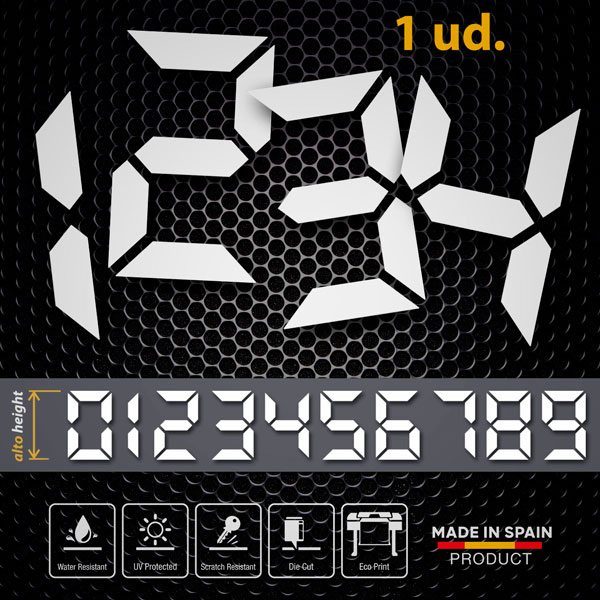 Autocollants: Num&eacute;ros Digitaux de Style Racing