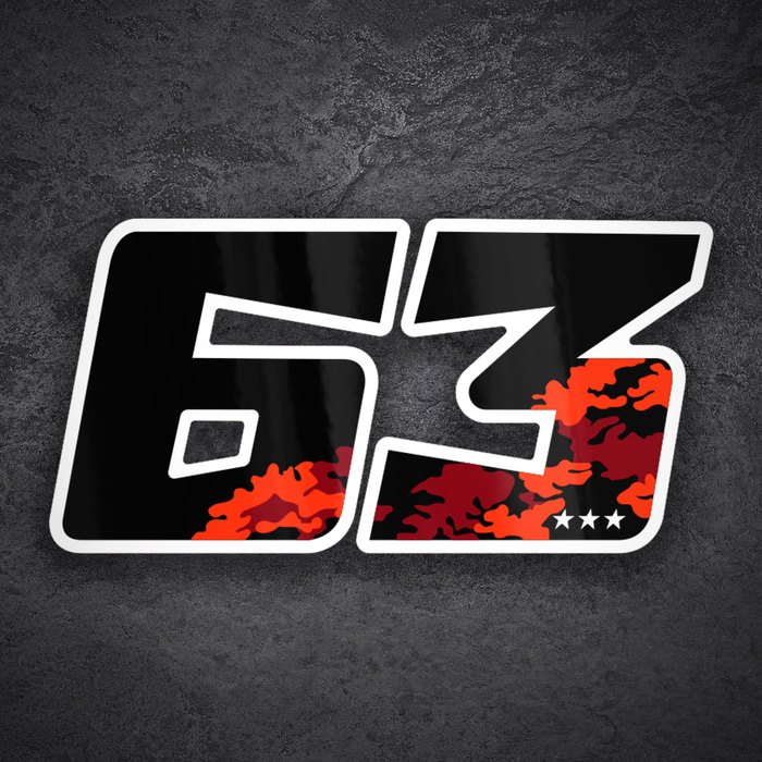 Autocollants: Numéro 63 MotoGP Francesco Bagnaia