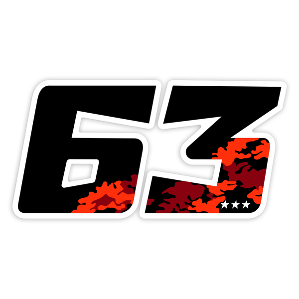 Autocollants: Numéro 63 MotoGP Francesco Bagnaia