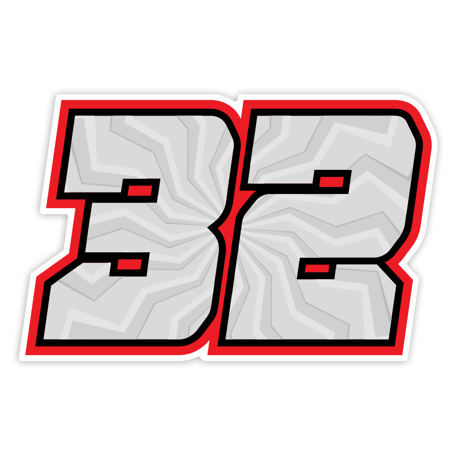 Autocollants: Num&eacute;ro 32 en Design Sportif de MotoGP
