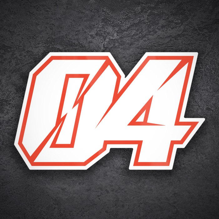 Autocollants: Numéro 04 MotoGP Andrea Dovizioso
