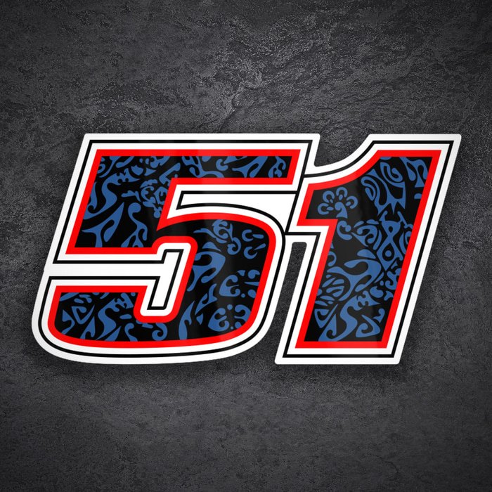 Autocollants: Numéro 51 MotoGP Michele Pirro