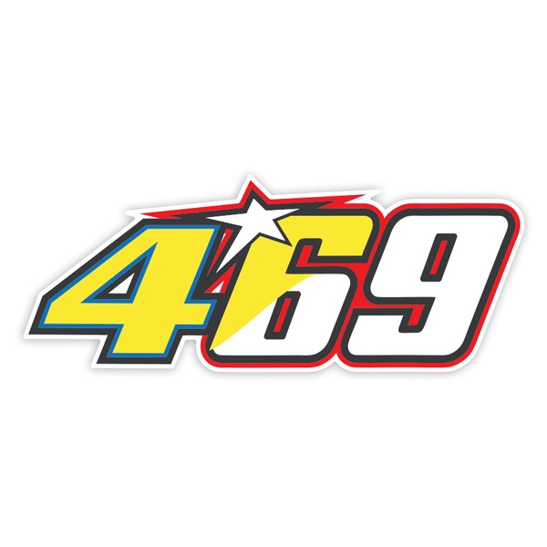 Autocollants: Numéro 469 MotoGP Valentino Rossi & Nicky Hayden