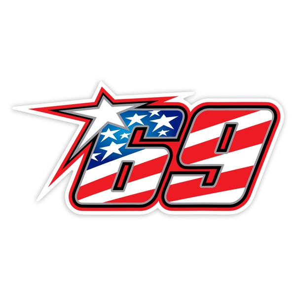 Autocollants: Numéro 69 MotoGP Nicky Hayden