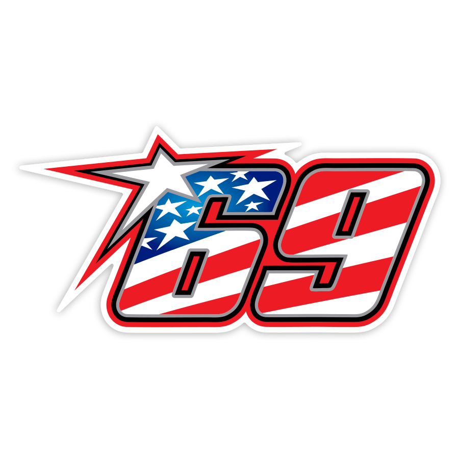 Autocollants: Numéro 69 MotoGP Nicky Hayden