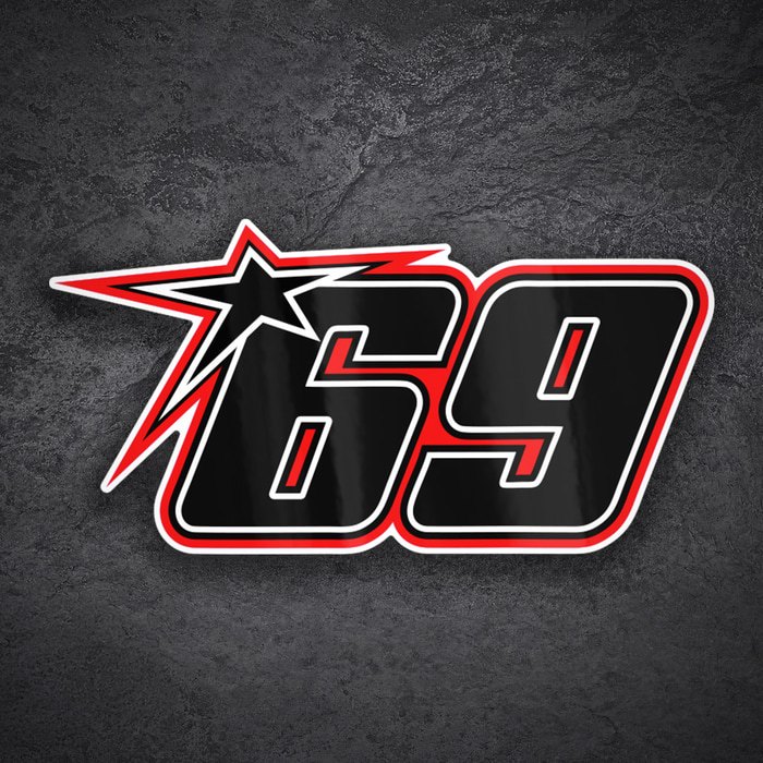 Autocollants: Numéro 69 MotoGP Nicky Hayden
