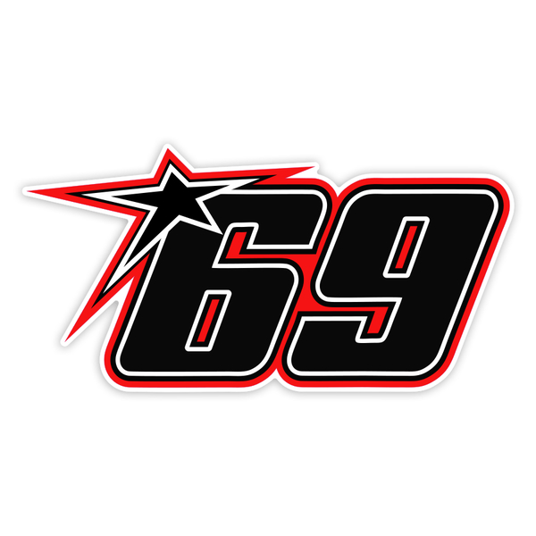 Autocollants: Numéro 69 MotoGP Nicky Hayden