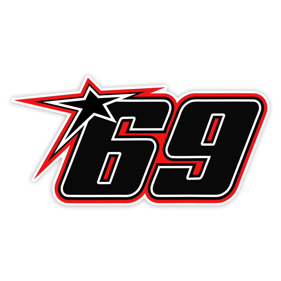 Autocollants: Numéro 69 MotoGP Nicky Hayden