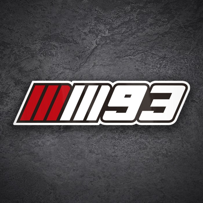 Autocollants: Num&eacute;ro 93 avec Rayures Rouges