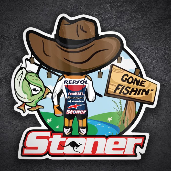 Autocollants: Stoner MotoGP Gone Fishin