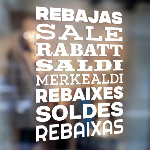 Stickers muraux: Soldes Typographique Multi-langue