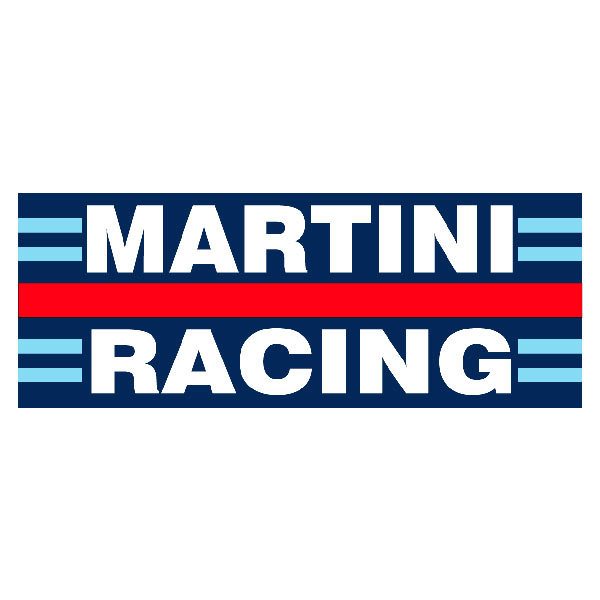 Autocollants: Martini Racing avec des Rayures Bleues et Rouges