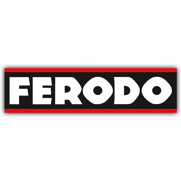 Autocollants: Ferodo avec Fond Noir et Bord Rouge