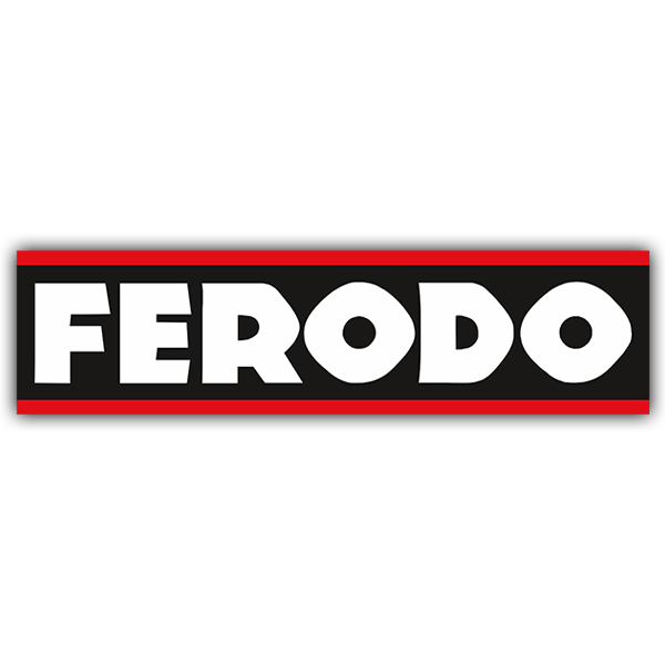 Autocollants: Ferodo avec Fond Noir et Bord Rouge