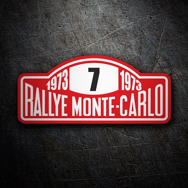 Autocollants: Num&eacute;ro 7 avec Texte Rallye Monte-Carlo 1973