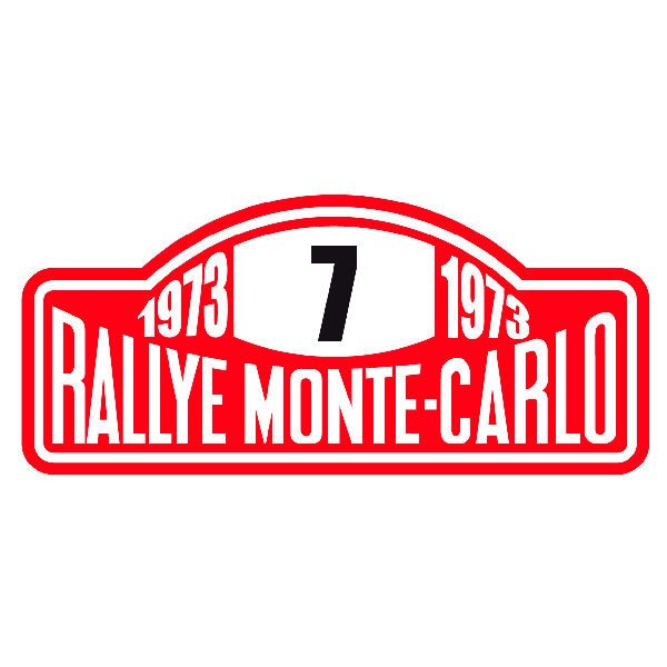 Autocollants: Num&eacute;ro 7 avec Texte Rallye Monte-Carlo 1973