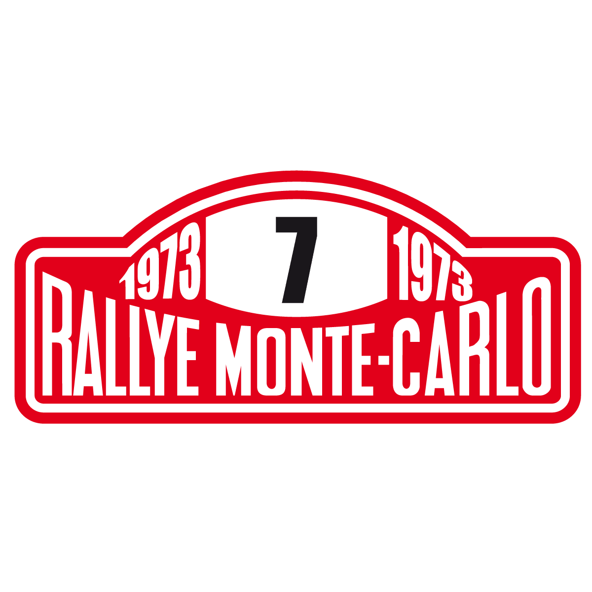 Autocollants: Num&eacute;ro 7 avec Texte Rallye Monte-Carlo 1973