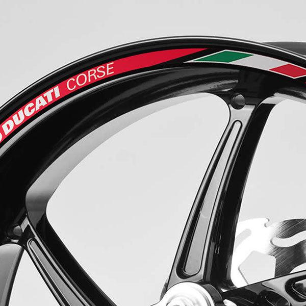 Autocollants: Kit autocollant liseret jante motoGP Ducati Corse 1