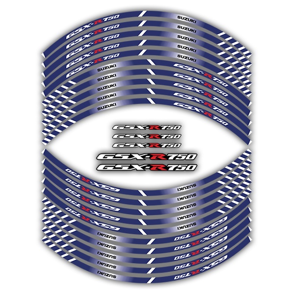 Autocollants: Kit Bandes llantas Suzuki GSX R750
