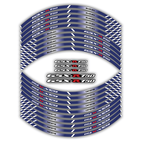 Autocollants: Kit Bandes llantas Suzuki GSX R750