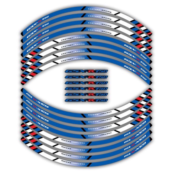 Autocollants: Kit Bandes jante Suzuki GSX R750 Factory