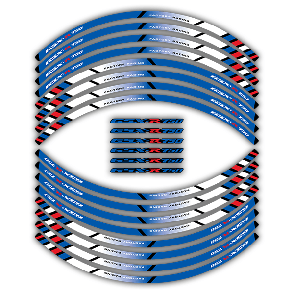 Autocollants: Kit Bandes jante Suzuki GSX R750 Factory