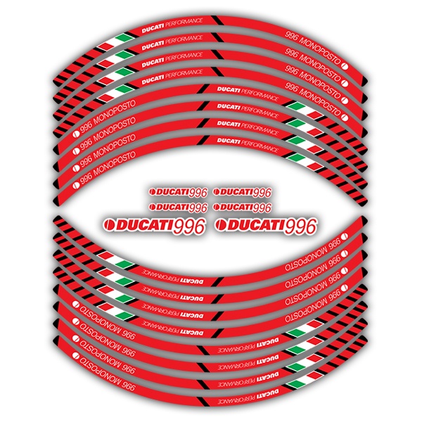 Autocollants: Kit autocollant liseret jante Ducati 996 Monoposto