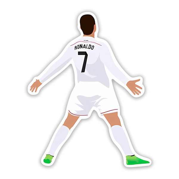Autocollants: Autocollant Cristiano Ronaldo célébrant avec le ma