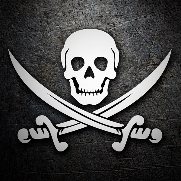 Autocollants: Tête de mort de pirate