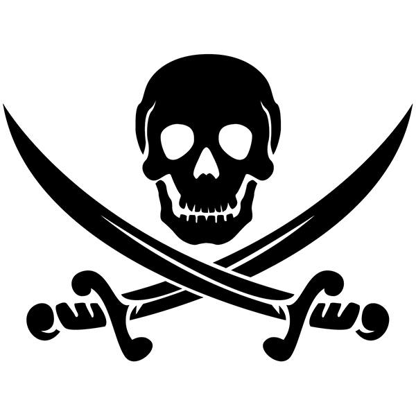 Autocollants: Tête de mort de pirate