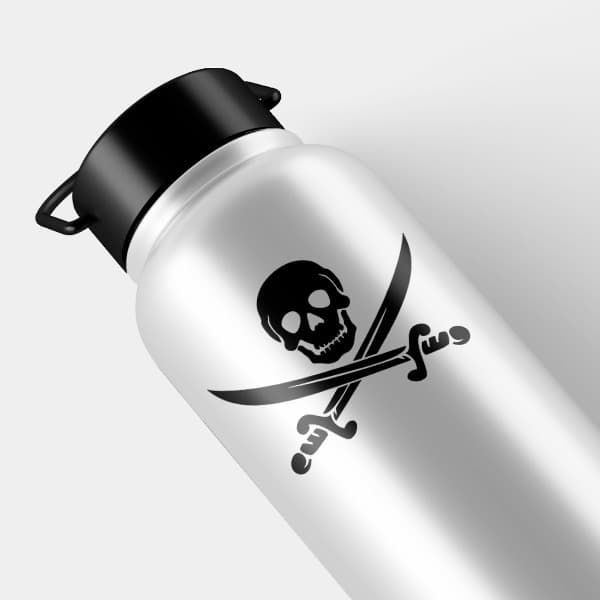Autocollants: Calavera Pirata avec &Eacute;p&eacute;es