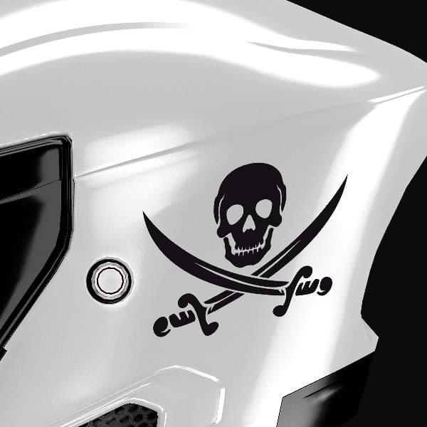 Autocollants: Cr&acirc;ne de Pirate Jolly Roger Classique