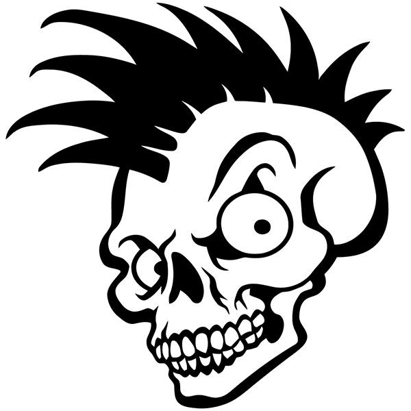 Autocollants: Cr&acirc;ne avec Cr&ecirc;te Style Rock