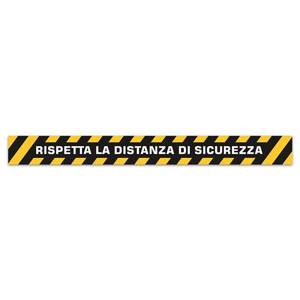 Autocollants: Sticker Sol Gardez Vos Distances 1 - Italien