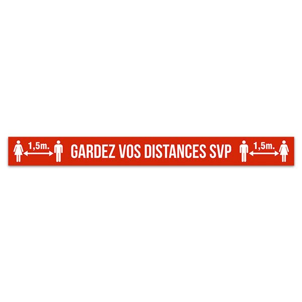 Autocollants: Sticker Sol Gardez Distances SVP 3