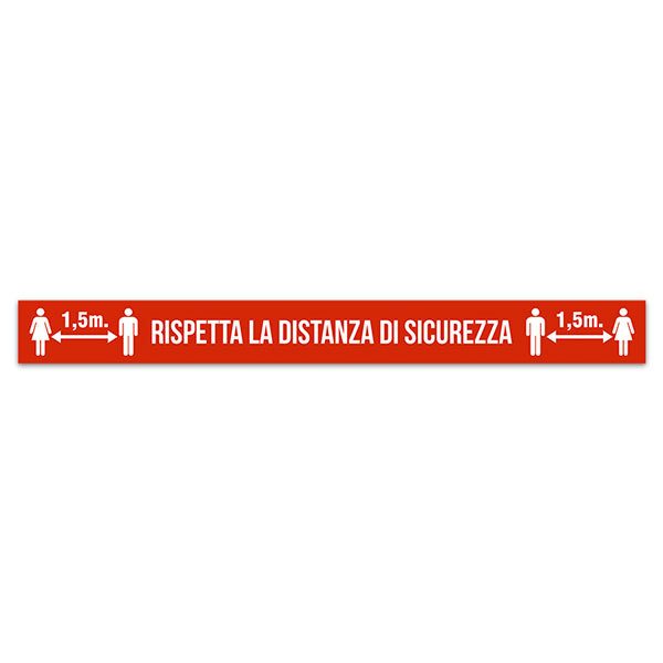 Autocollants: Sticker Sol Gardez Vos Distances 3 - Italien
