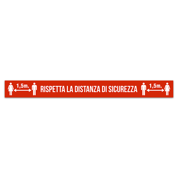 Autocollants: Sticker Sol Gardez Vos Distances 3 - Italien 0