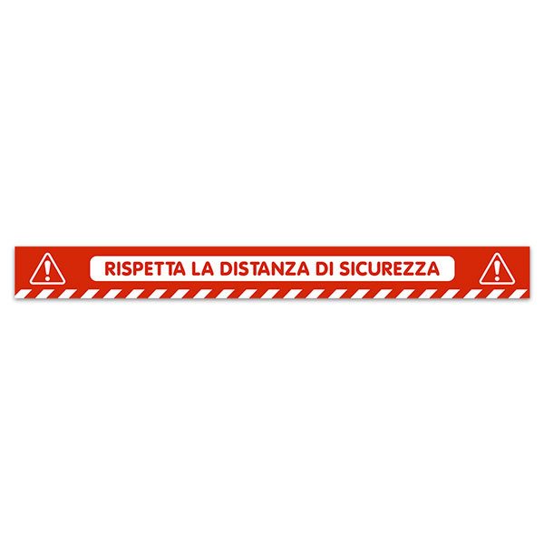 Autocollants: Sticker Sol Gardez Vos Distances 4 - Italien
