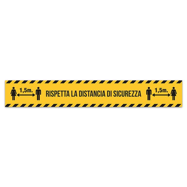 Autocollants: Sticker Sol Gardez Vos Distances 5 - Italien