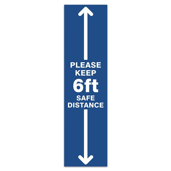 Autocollants: Floor Sticker 6ft Safe Distance - Anglais