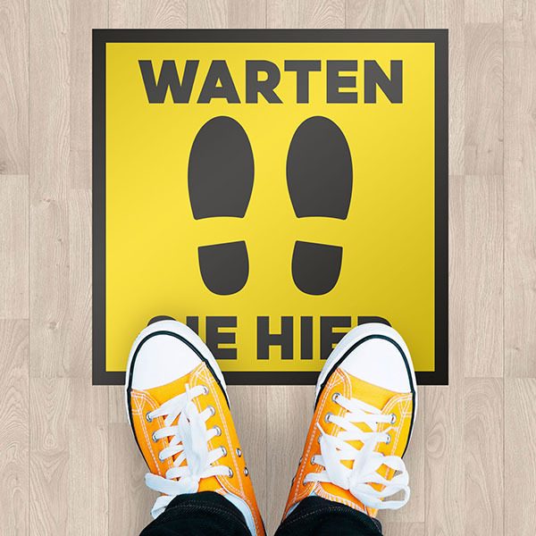 Autocollants: Sticker Sol Warten sie hier