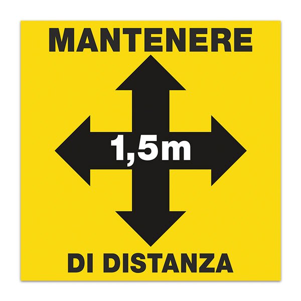 Autocollants: Sticker Sol Gardez 1,5m d Ecart - Italien