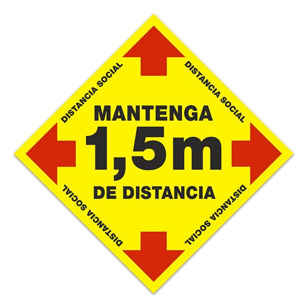 Autocollants: Sticker Sol Gardez 1,5m d Ecart 2 - Espagnol