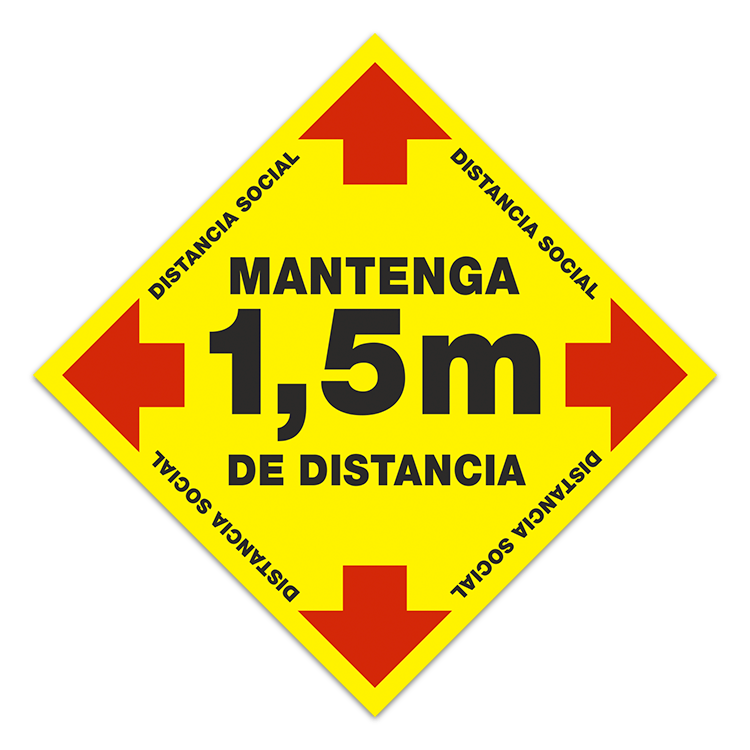 Autocollants: Sticker Sol Gardez 1,5m d Ecart 2 - Espagnol