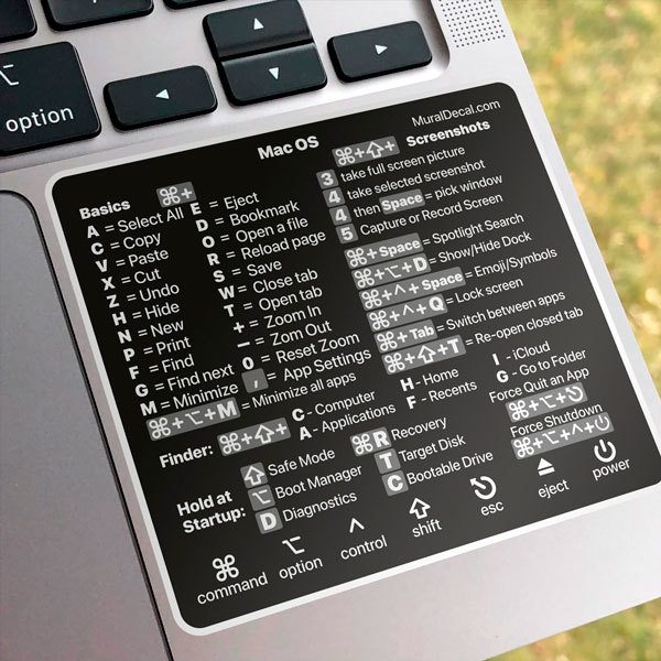Autocollants: Raccourcis Clavier Noir