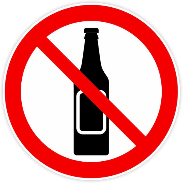 Autocollants: Pas de boissons alcoolisées