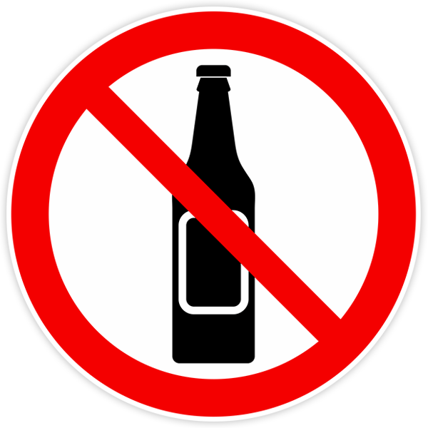 Autocollants: Pas de boissons alcoolisées